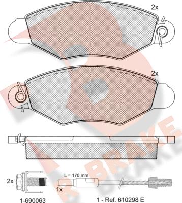 R Brake RB1217-203 - Гальмівні колодки, дискові гальма autozip.com.ua