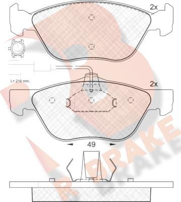 R Brake RB1283 - Гальмівні колодки, дискові гальма autozip.com.ua