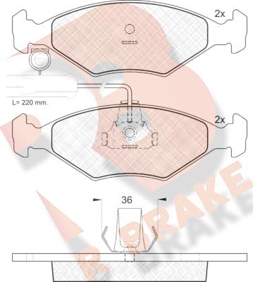 R Brake RB1226 - Гальмівні колодки, дискові гальма autozip.com.ua