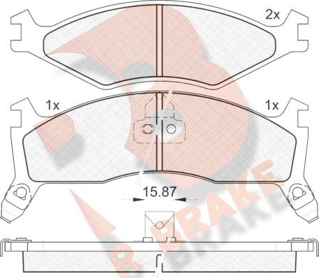 R Brake RB1270-205 - Гальмівні колодки, дискові гальма autozip.com.ua