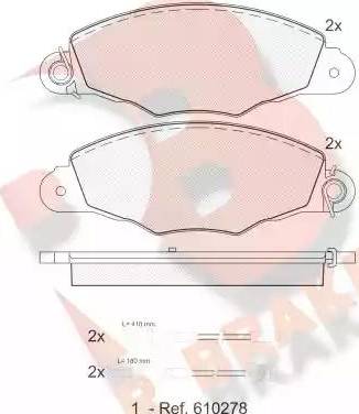 R Brake RB1278 - Гальмівні колодки, дискові гальма autozip.com.ua