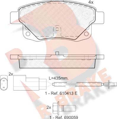 R Brake RB1794 - Гальмівні колодки, дискові гальма autozip.com.ua