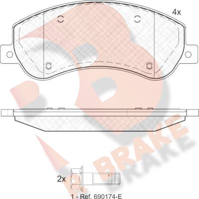 R Brake RB1793-204 - Гальмівні колодки, дискові гальма autozip.com.ua