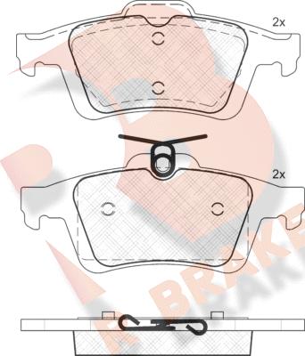 R Brake RB1744 - Гальмівні колодки, дискові гальма autozip.com.ua