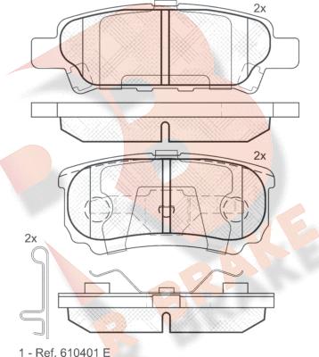 R Brake RB1746 - Гальмівні колодки, дискові гальма autozip.com.ua