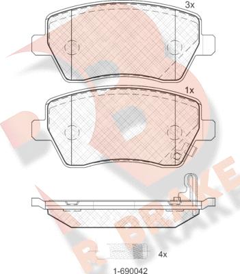 R Brake RB1748 - Гальмівні колодки, дискові гальма autozip.com.ua