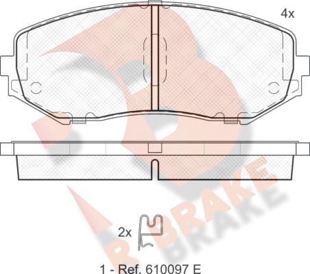 R Brake RB1747 - Гальмівні колодки, дискові гальма autozip.com.ua