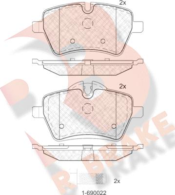 R Brake RB1756 - Гальмівні колодки, дискові гальма autozip.com.ua