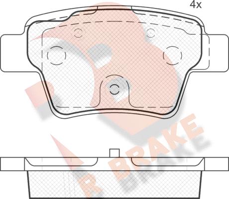 R Brake RB1765 - Гальмівні колодки, дискові гальма autozip.com.ua