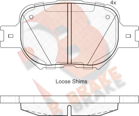 R Brake RB1704 - Гальмівні колодки, дискові гальма autozip.com.ua