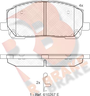 R Brake RB1705 - Гальмівні колодки, дискові гальма autozip.com.ua