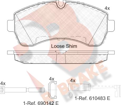 R Brake RB1785-203 - Гальмівні колодки, дискові гальма autozip.com.ua