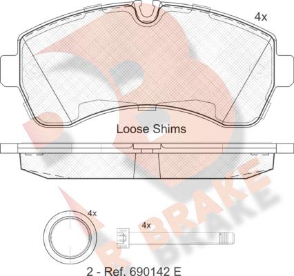 R Brake RB1785 - Гальмівні колодки, дискові гальма autozip.com.ua