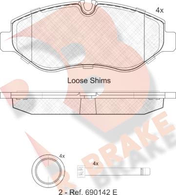 R Brake RB1786 - Гальмівні колодки, дискові гальма autozip.com.ua
