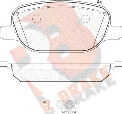 R Brake RB1780 - Гальмівні колодки, дискові гальма autozip.com.ua