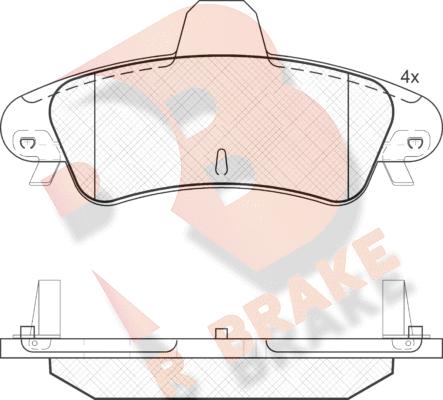 R Brake RB1735-204 - Гальмівні колодки, дискові гальма autozip.com.ua