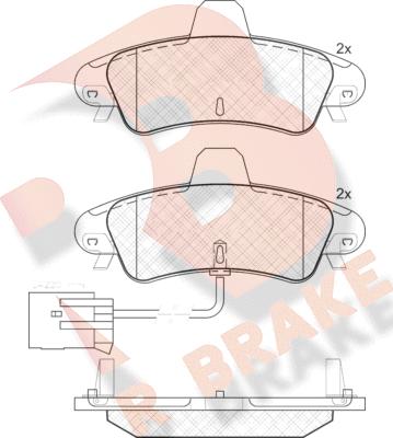 R Brake RB1735 - Гальмівні колодки, дискові гальма autozip.com.ua