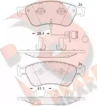 R Brake RB1724 - Гальмівні колодки, дискові гальма autozip.com.ua