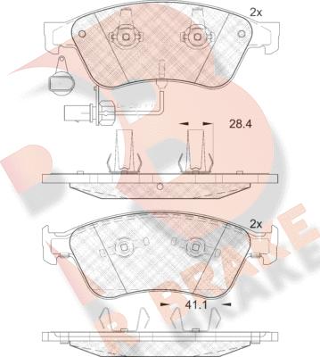 R Brake RB1725 - Гальмівні колодки, дискові гальма autozip.com.ua