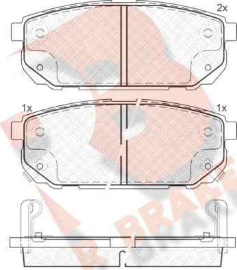 R Brake RB1720 - Гальмівні колодки, дискові гальма autozip.com.ua