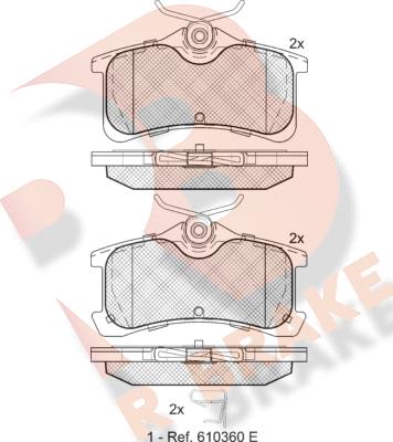 R Brake RB1728 - Гальмівні колодки, дискові гальма autozip.com.ua