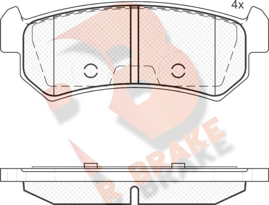 R Brake RB1727 - Гальмівні колодки, дискові гальма autozip.com.ua