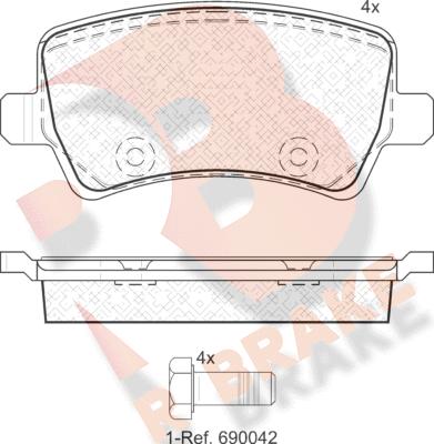 R Brake RB1776 - Гальмівні колодки, дискові гальма autozip.com.ua