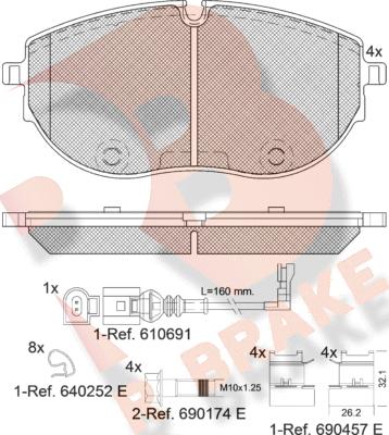 R Brake RB2401 - Гальмівні колодки, дискові гальма autozip.com.ua