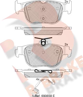 R Brake RB2408 - Гальмівні колодки, дискові гальма autozip.com.ua