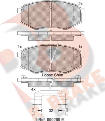 R Brake RB2094 - Гальмівні колодки, дискові гальма autozip.com.ua