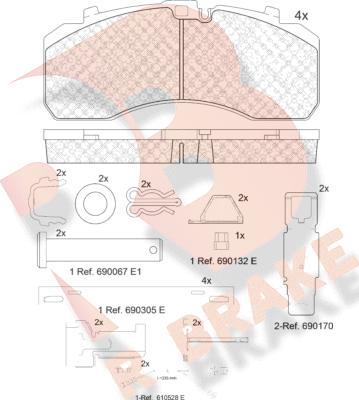 R Brake RB2091-113 - Гальмівні колодки, дискові гальма autozip.com.ua