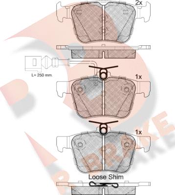 R Brake RB2098-203 - Гальмівні колодки, дискові гальма autozip.com.ua