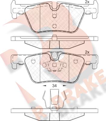 R Brake RB2049 - Гальмівні колодки, дискові гальма autozip.com.ua