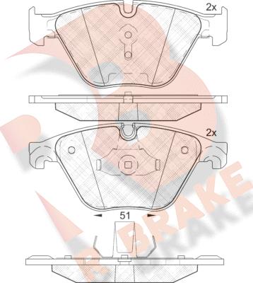 R Brake RB2065 - Гальмівні колодки, дискові гальма autozip.com.ua
