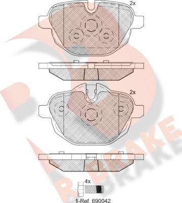 R Brake RB2004 - Гальмівні колодки, дискові гальма autozip.com.ua