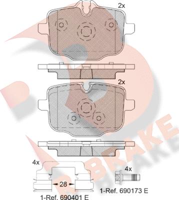 R Brake RB2005-202 - Гальмівні колодки, дискові гальма autozip.com.ua