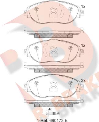 R Brake RB2018204 - Гальмівні колодки, дискові гальма autozip.com.ua