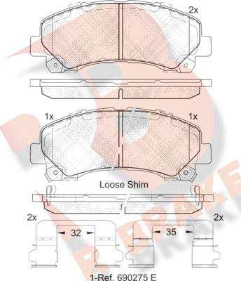 R Brake RB2082 - Гальмівні колодки, дискові гальма autozip.com.ua