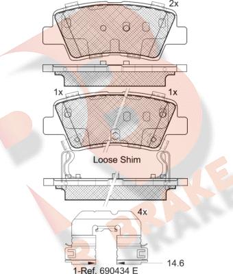 R Brake RB2036-203 - Гальмівні колодки, дискові гальма autozip.com.ua