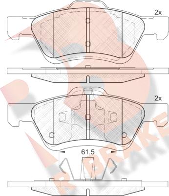 R Brake RB2030 - Гальмівні колодки, дискові гальма autozip.com.ua