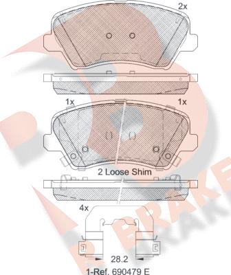 R Brake RB2029-234 - Гальмівні колодки, дискові гальма autozip.com.ua