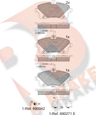 R Brake RB2024 - Гальмівні колодки, дискові гальма autozip.com.ua