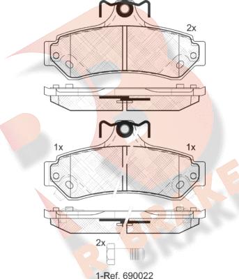 R Brake RB2078 - Гальмівні колодки, дискові гальма autozip.com.ua