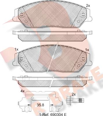 R Brake RB2077 - Гальмівні колодки, дискові гальма autozip.com.ua