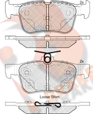 R Brake RB2198 - Гальмівні колодки, дискові гальма autozip.com.ua