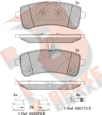 R Brake RB2145-202 - Гальмівні колодки, дискові гальма autozip.com.ua