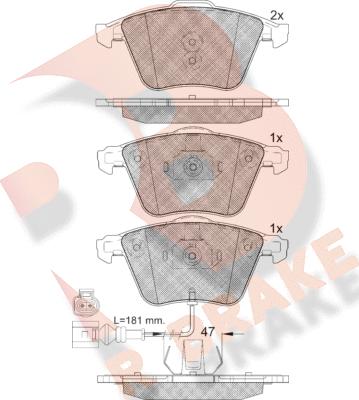 R Brake RB2148 - Гальмівні колодки, дискові гальма autozip.com.ua