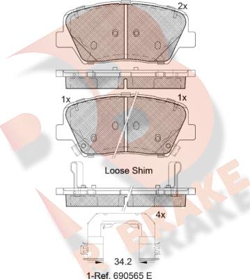 R Brake RB2147-203 - Гальмівні колодки, дискові гальма autozip.com.ua