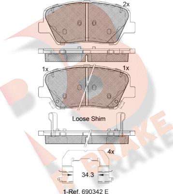 R Brake RB2147 - Гальмівні колодки, дискові гальма autozip.com.ua