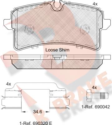 R Brake RB2159-204 - Гальмівні колодки, дискові гальма autozip.com.ua